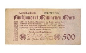 Berlijn 500 miljard Mark 1923 Reichsbanknote