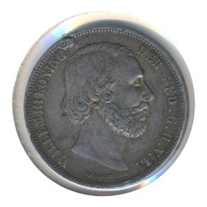 5 Gulden 1852-a Willem III met laminatiefout