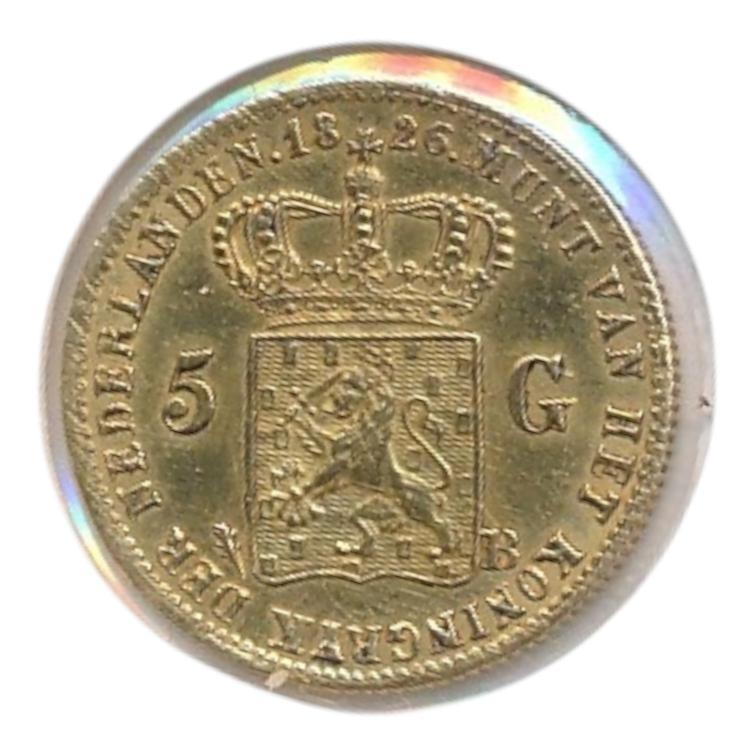 Nederland 5 Gulden 1826B Willem 1