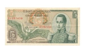 Colombia 5 Pesos Oro 1961-1981