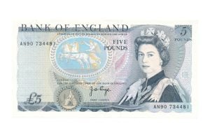 Engeland 5 Pounds 1971-1991 (Prachtig)