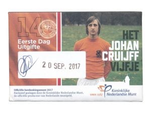 Nederland 5 Euro 2017 Johan Cruijff Eerste Dag Uitgifte in coincard