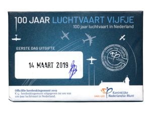 Nederland 5 Euro 2019 100 jaar Luchtvaart Eerste Dag Uitgifte in coincard