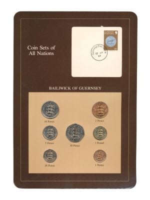 Guernsey Pence/Penny Coin Sets of All Nations (bruin)