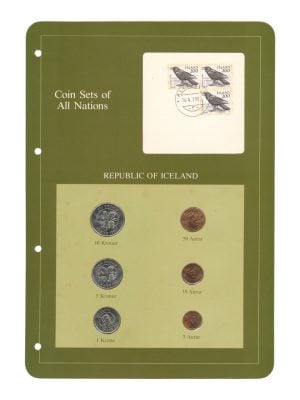 IJsland Kronur/Aurar Coin Sets of All Nations (groen)