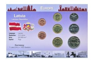 Letland Muntset Lati/Santimi incl. Certificaat