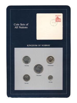 Noorwegen Kroner/Øre Coin Sets of All Nations (donkerblauw)