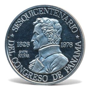 Platina Panama 150 Bolivares 1976