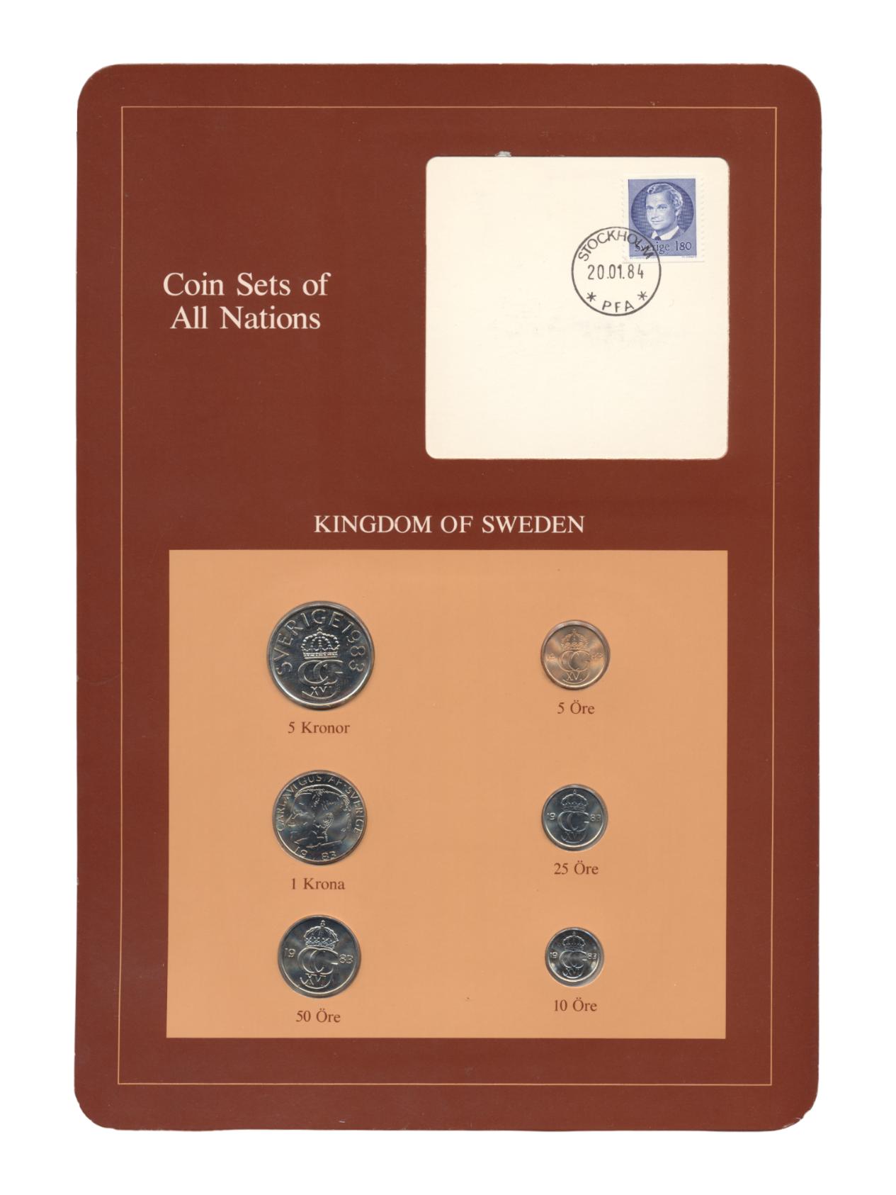 Zweden Kronor/Öre Coin Sets of All Nations (kastanjebruin)