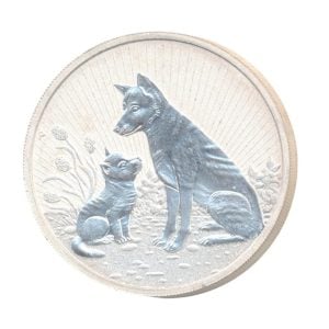 Australië 2 ounce zilver 2022 Piedfort Dingo