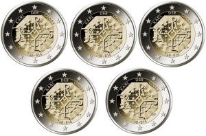 Duitsland 2 Euro-set 2021 (A-D-F-G-J) Karel de Grote