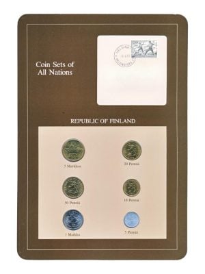 Finland Markkaa/Penniä Coin Sets of All Nations (bruin)