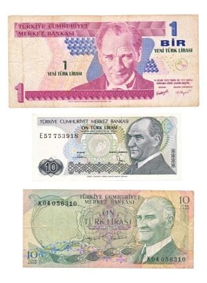 Turkije Lirasi-set gebruikt (10 stuks)