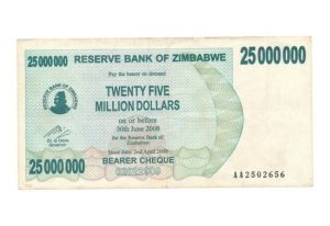 Zimbabwe 25 miljoen Dollars 2008