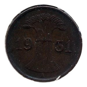 Duitse Rijk 1 Pfennig 1931 A