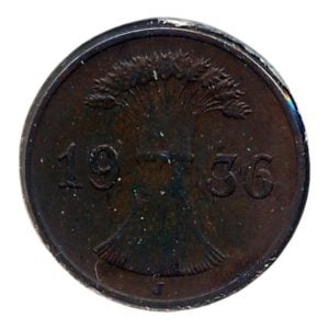 Duitse Rijk 1 Pfennig 1936 J