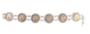 Armband met 25 cents Wilhelmina opgestoken haar (6 stuks)