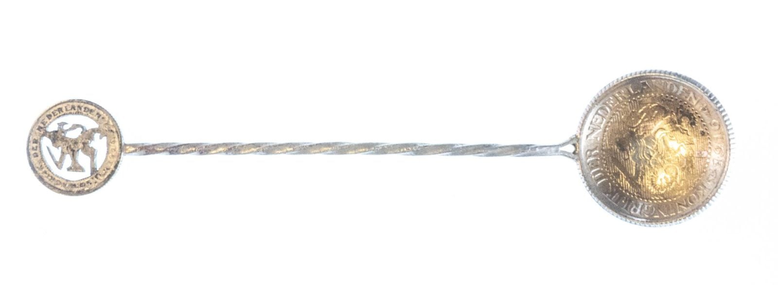 Lepeltje van 2 1/2 cent & uitgesneden 1/2 Cent Wilhelmina