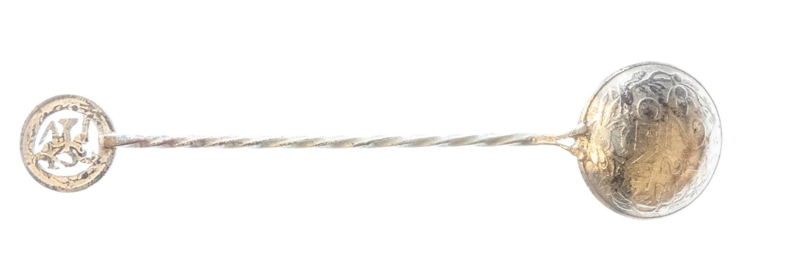 Lepeltje van 2 1/2 cent & uitgesneden 1/2 Cent Wilhelmina