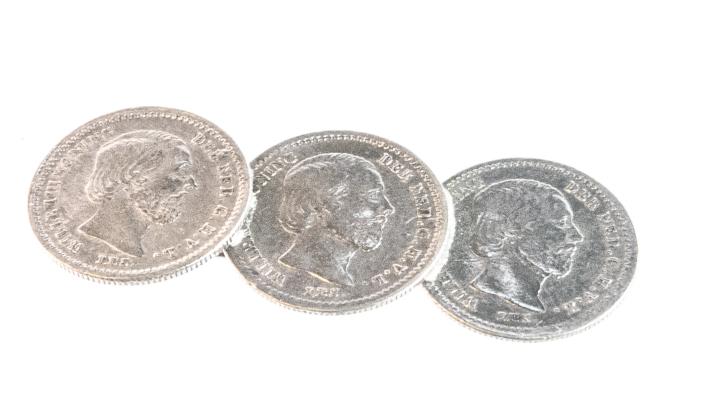 Speldje 5 centen Willem III (3 stuks)