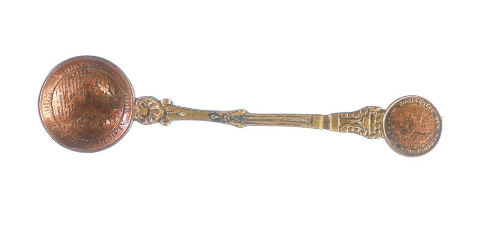 Lepeltje van 2 1/2 cent Willem III & 1/2 Cent Wilhelmina