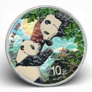 China 1 Ounce Zilveren panda 2023 gekleurd