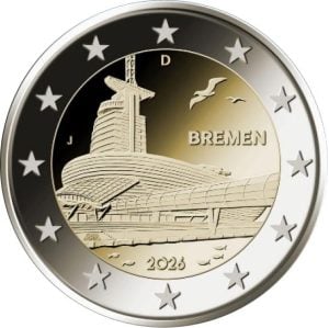 Euromunten Duitsland 2026 Bremen 2 Euro Set JGFDA