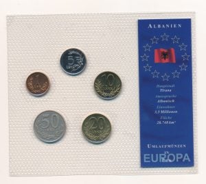 Albanië muntset Lek diverse jaren in plastic verpakking