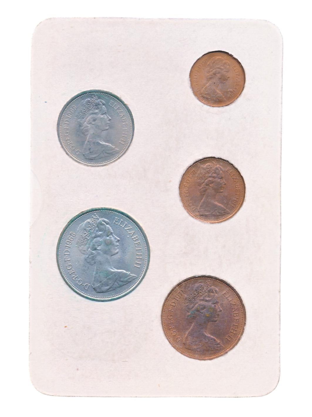 Verenigd Koninkrijk Nieuwe Pence/Penny 1971 Eerste decimale munten