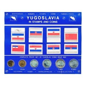 Joegoslavië set Dinars 1982 Proof & postzegels 1980 in verpakking