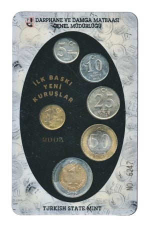 Turkije muntset Lira/Nieuwe Kurus 2005 ingekapseld