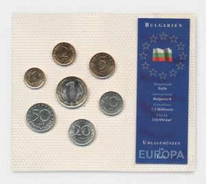 Bulgarije muntset Lev diverse jaren in plastic verpakking