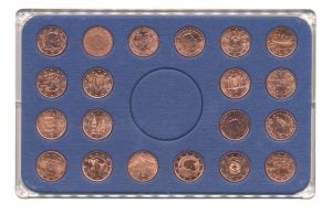 1 Eurocent-set 16 landen diverse jaren (20 stuks)