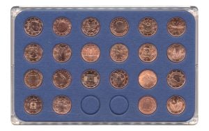 1 Eurocent-set 17 landen diverse jaren (22 stuks)