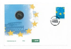 Ierland 2 Euromunt 2007 Verdrag van Rome Numisbrief in envelop