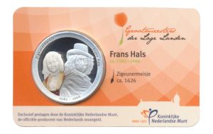 Nederland Frans Hals-penning in kleur in coincard