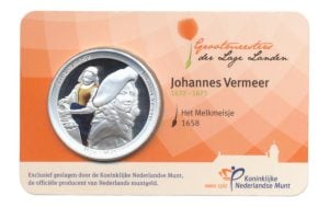 Nederland Johannes Vermeer-penning in kleur in coincard