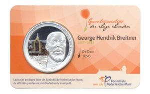 Nederland Hendrik Breitner-penning in kleur in coincard