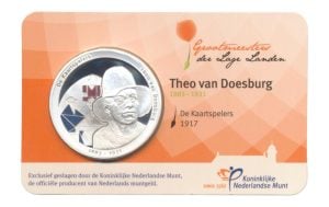 Nederland Theo van Doesburg-penning in kleur in coincard