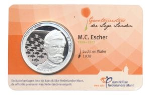 Nederland M.C. Escher-penning in kleur in coincard