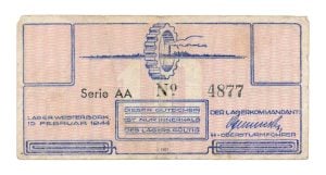 Westerbork kampgeld 10 Cent 1944 zonder watermerk (Fraai)