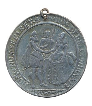 Hamburg zilveren huwelijkspenning Bruiloft te Kana ca. 1620
