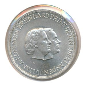 Nederland Juliana & Bernhard zilveren huwelijk penning 1962