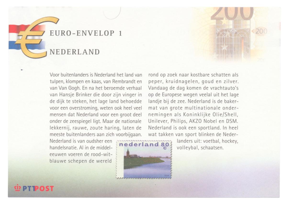Nederland PTT Post Euro envelop Nr 1