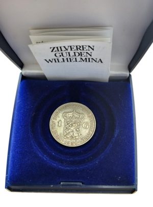 Nederland 1 Gulden 1931 Wilhelmina met opgestoken haar in doosje