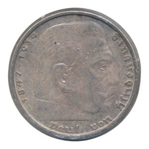 Duitse Rijk 5 Reichsmark 1937-A Paul von Hindenburg