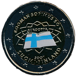Finland 2 Euro 2007 gekleurd - Verdrag van Rome