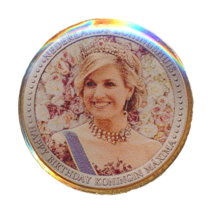 Nederland 2 Euro bewerkt verguld - Happy Birthday Koningin Maxima