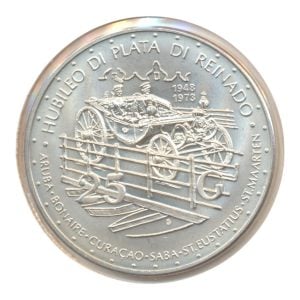 Nederlandse Antillen 25 Gulden 1973 Zilveren Regeringsjubileum