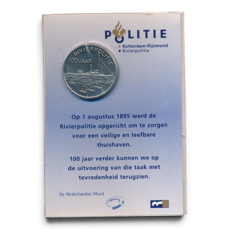 Nederland Rivierpolitie Rotterdam-Rijnmond 100 jaar penning 1995